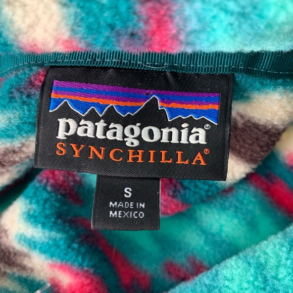 Patagonia Synchilla Aztec patterned snap fleece pullover jacket Small - Picture 6 of 6